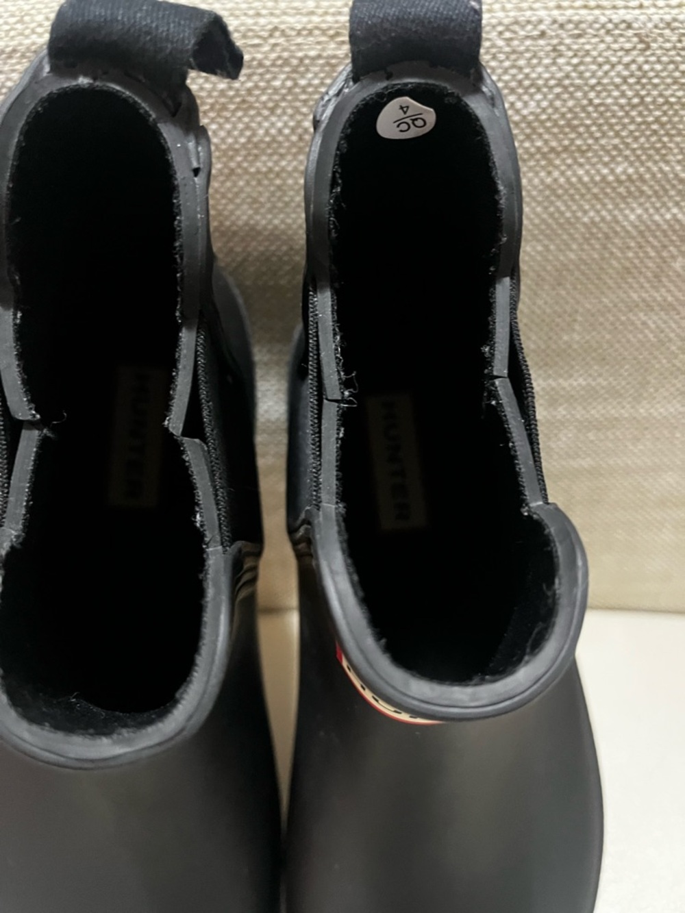 Hunter Black Chelsea Ankle Rain Boots Women’s Size 5 - Picture 6 of 10